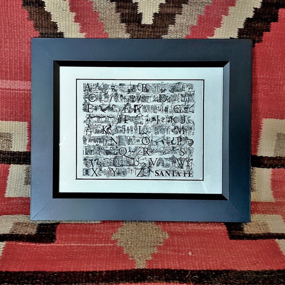 Small Santa Fe Alphabet, Hand Illustrated, Framed - Picture 10 of 14